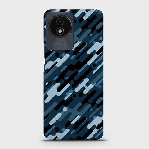 Vivo Y02 Cover - Camo Series 3 - Black & Blue Design - Matte Finish - Snap On Hard Case with LifeTime Colors Guarantee