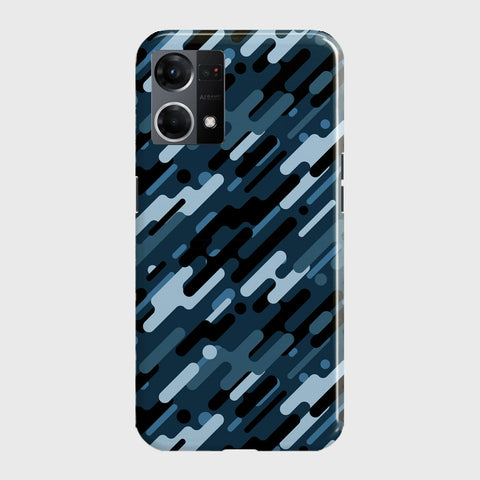 Oppo F21 Pro 4G Cover - Camo Series 3 - Black & Blue Design - Matte Finish - Snap On Hard Case with LifeTime Colors Guarantee