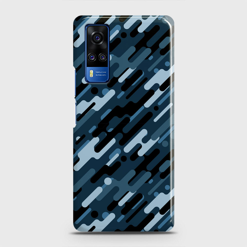 Vivo Y51 2020  Cover - Camo Series 3 - Black & Blue Design - Matte Finish - Snap On Hard Case with LifeTime Colors Guarantee