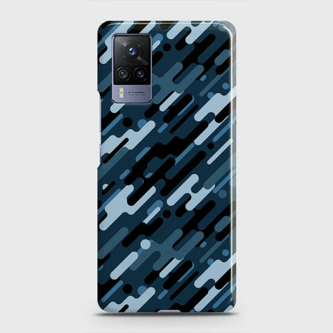 Vivo X60 Pro  Cover - Camo Series 3 - Black & Blue Design - Matte Finish - Snap On Hard Case with LifeTime Colors Guarantee