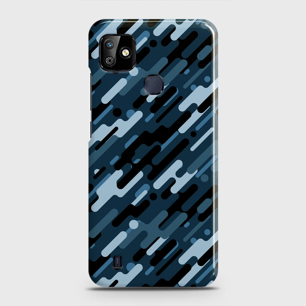 Infinix Smart HD 2021 Cover - Camo Series 3 - Black & Blue Design - Matte Finish - Snap On Hard Case with LifeTime Colors Guarantee