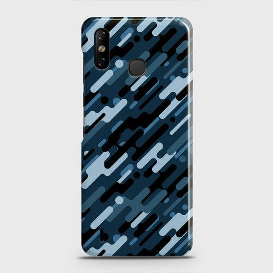 Infinix Smart 4 Cover - Camo Series 3 - Black & Blue Design - Matte Finish - Snap On Hard Case with LifeTime Colors Guarantee