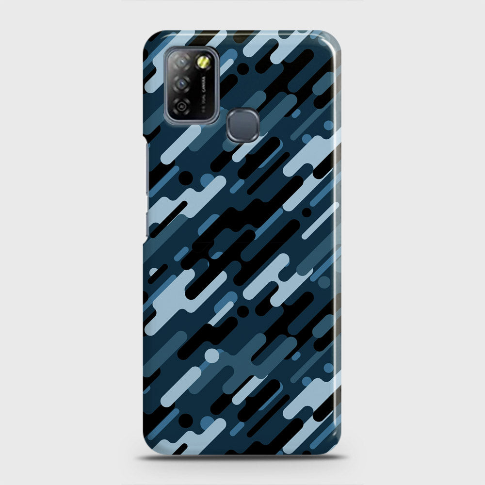 Infinix Smart 5 Cover - Camo Series 3 - Black & Blue Design - Matte Finish - Snap On Hard Case with LifeTime Colors Guarantee