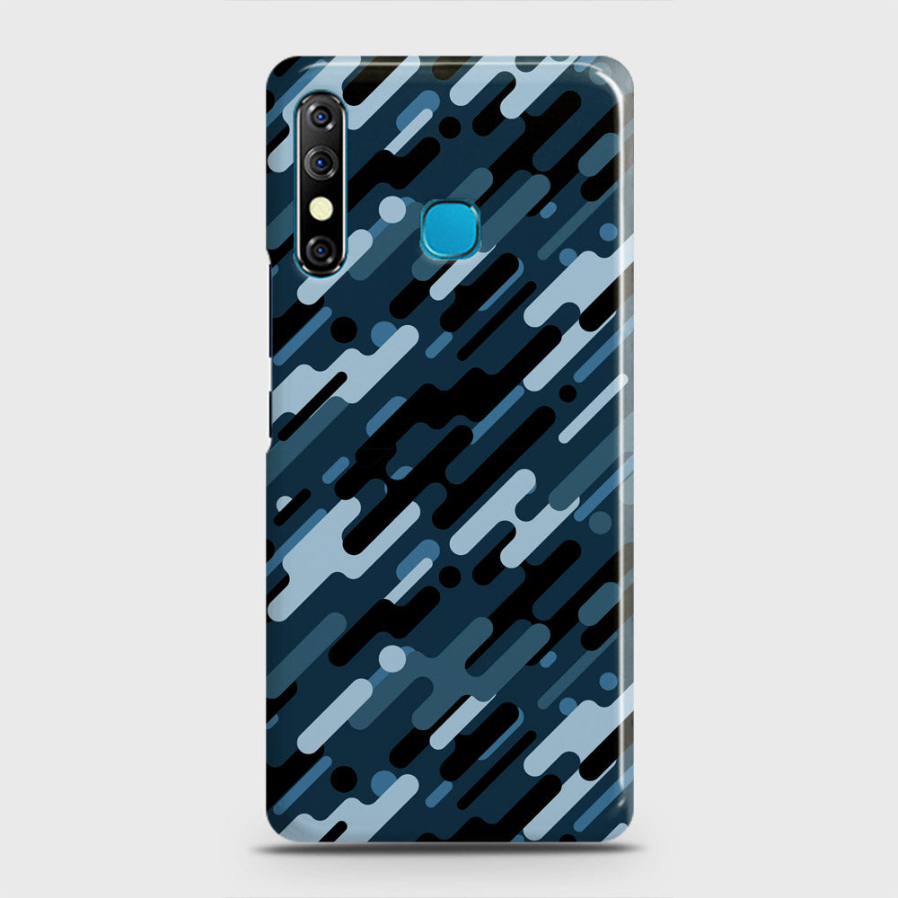 Infinix Hot 8 Cover - Camo Series 3 - Black & Blue Design - Matte Finish - Snap On Hard Case with LifeTime Colors Guarantee