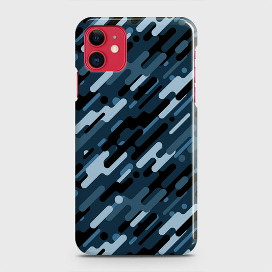iPhone 11 Cover - Camo Series 3 - Black & Blue Design - Matte Finish - Snap On Hard Case with LifeTime Colors Guarantee