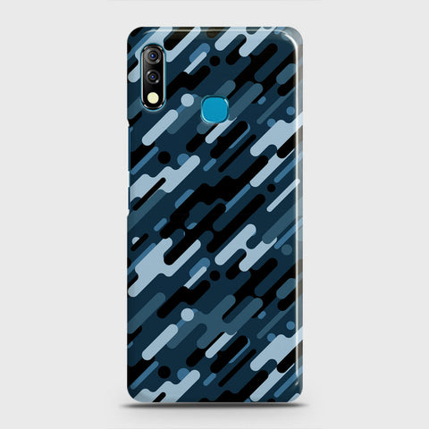 Tecno Camon 12 Cover - Camo Series 3 - Black & Blue Design - Matte Finish - Snap On Hard Case with LifeTime Colors Guarantee