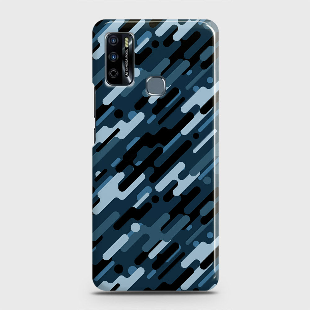Infinix Hot 9 Play Cover - Camo Series 3 - Black & Blue Design - Matte Finish - Snap On Hard Case with LifeTime Colors Guarantee