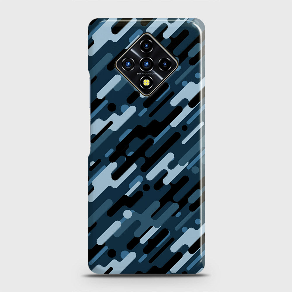Infinix Zero 8 Cover - Camo Series 3 - Black & Blue Design - Matte Finish - Snap On Hard Case with LifeTime Colors Guarantee