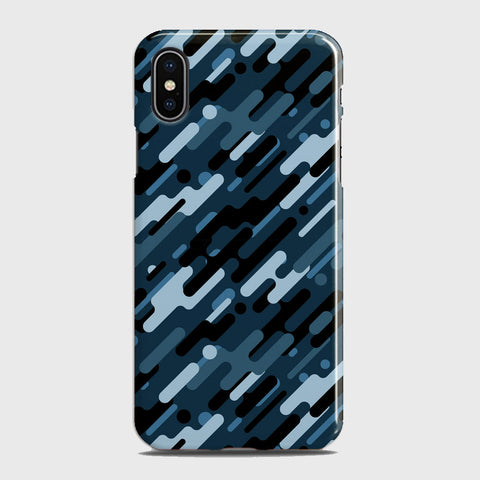 iPhone X Cover - Camo Series 3 - Black & Blue Design - Matte Finish - Snap On Hard Case with LifeTime Colors Guarantee