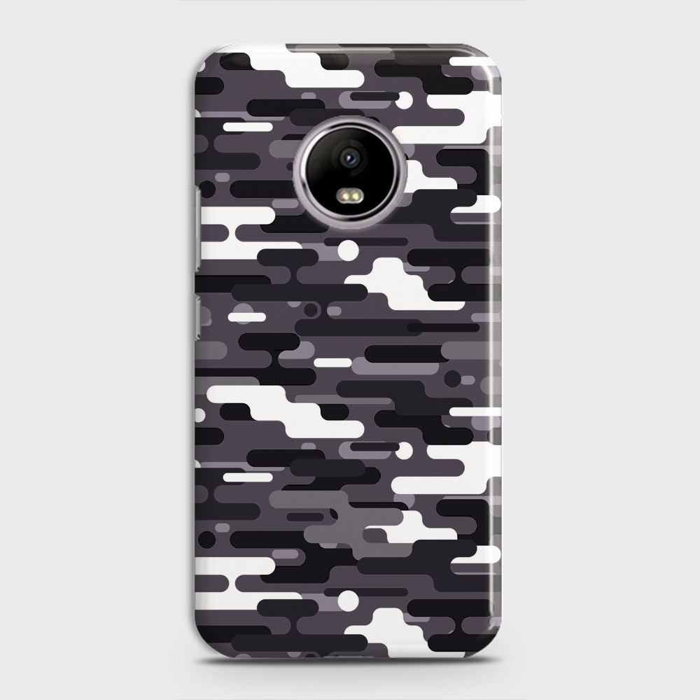 Motorola E4 Cover - Camo Series 2 - Black & White Design - Matte Finish - Snap On Hard Case with LifeTime Colors Guarantee