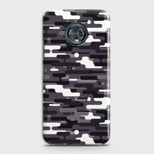 Motorola Moto G6 Plus Cover - Camo Series 2 - Black & White Design - Matte Finish - Snap On Hard Case with LifeTime Colors Guarantee