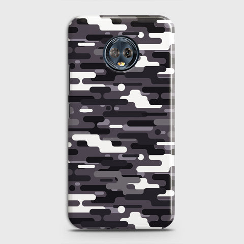 Motorola Moto G6 Plus Cover - Camo Series 2 - Black & White Design - Matte Finish - Snap On Hard Case with LifeTime Colors Guarantee