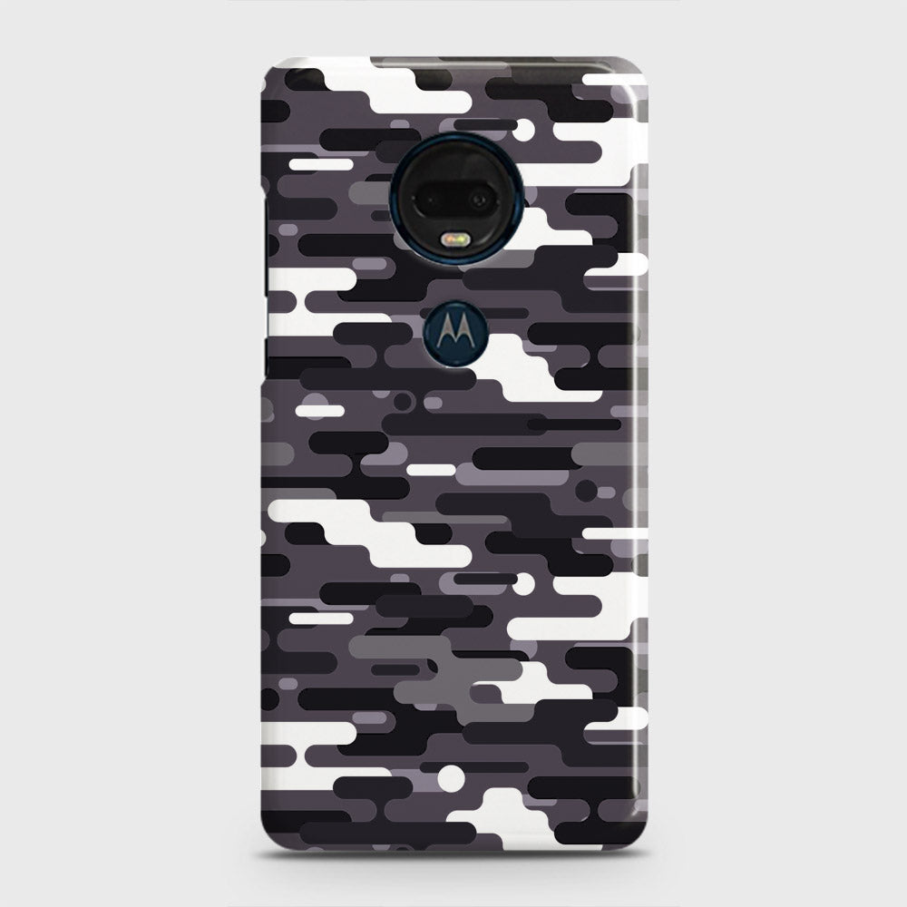Motorola Moto G7 Plus Cover - Camo Series 2 - Black & White Design - Matte Finish - Snap On Hard Case with LifeTime Colors Guarantee