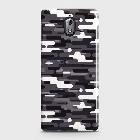 Nokia 3.1 Cover - Camo Series 2 - Black & White Design - Matte Finish - Snap On Hard Case with LifeTime Colors Guarantee