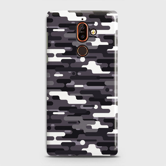 Nokia 7 Plus Cover - Camo Series 2 - Black & White Design - Matte Finish - Snap On Hard Case with LifeTime Colors Guarantee