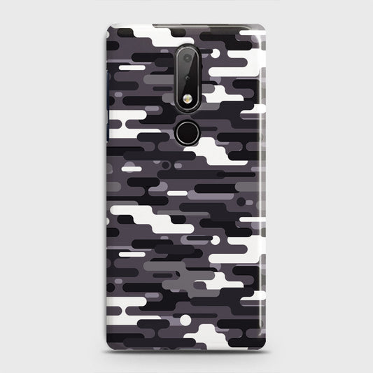 Nokia 7.1 Cover - Camo Series 2 - Black & White Design - Matte Finish - Snap On Hard Case with LifeTime Colors Guarantee