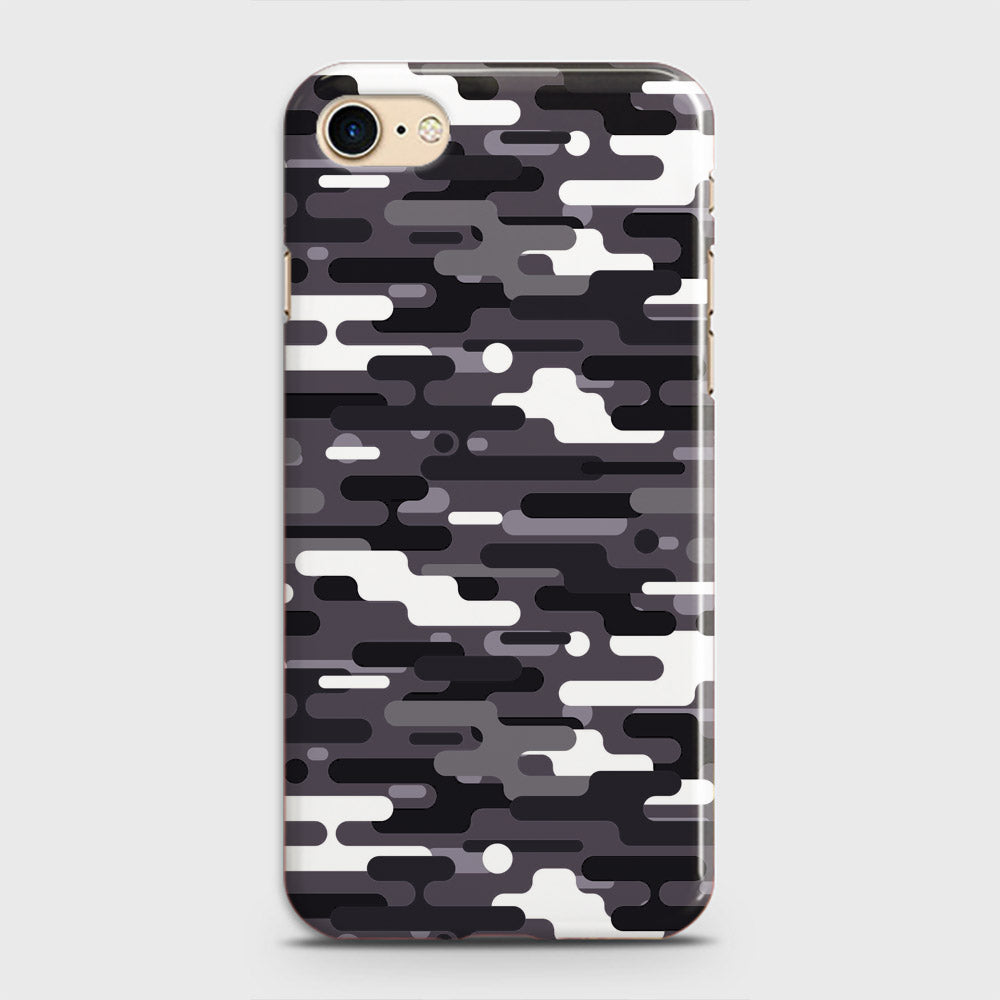 iPhone 8 Cover - Camo Series 2 - Black & White Design - Matte Finish - Snap On Hard Case with LifeTime Colors Guarantee
