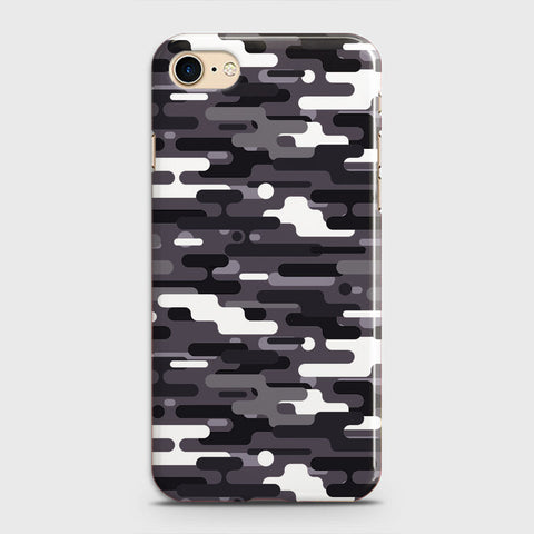 iPhone 8 Cover - Camo Series 2 - Black & White Design - Matte Finish - Snap On Hard Case with LifeTime Colors Guarantee