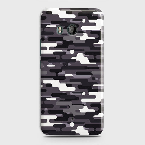 HTC U11  Cover - Camo Series 2 - Black & White Design - Matte Finish - Snap On Hard Case with LifeTime Colors Guarantee