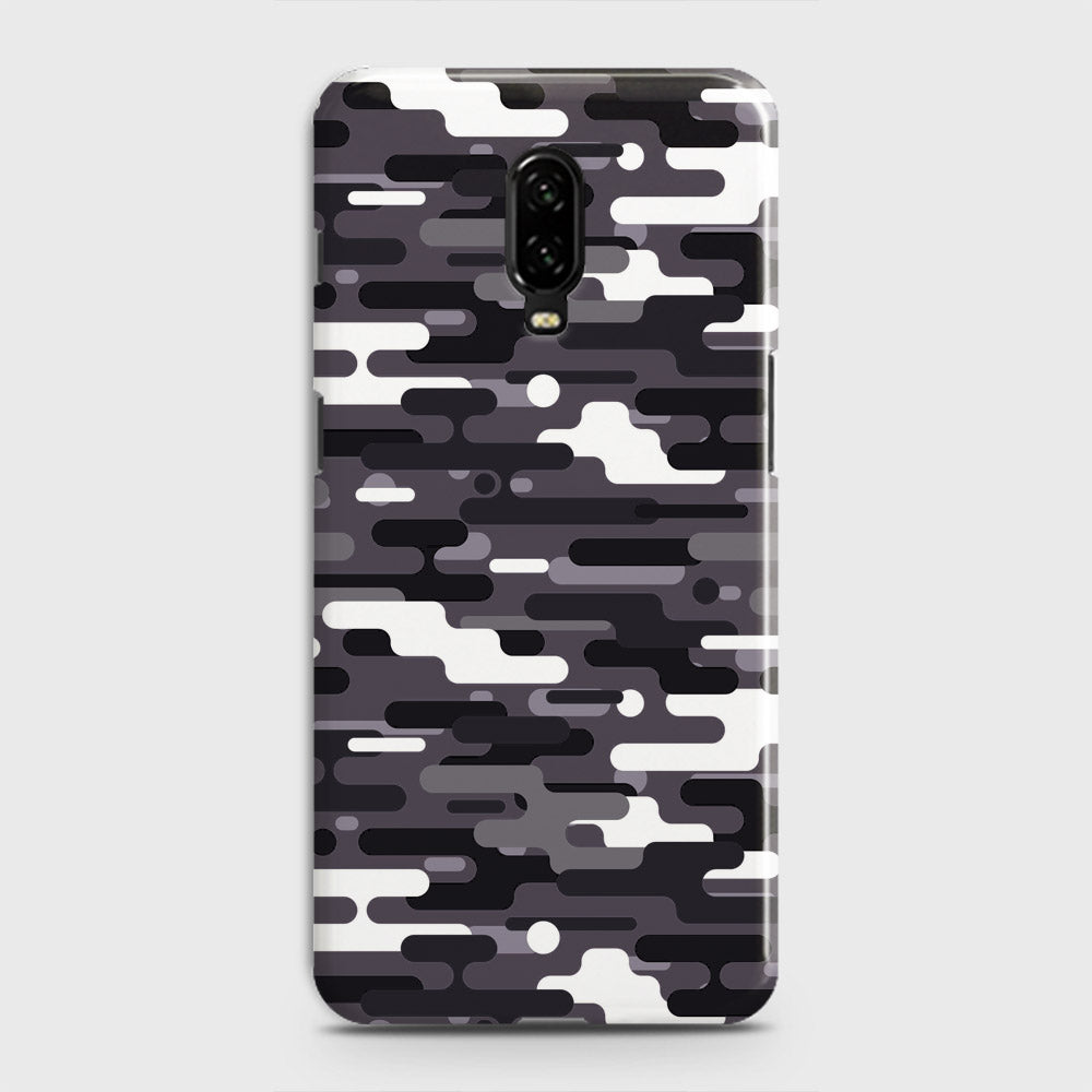 OnePlus 6T  Cover - Camo Series 2 - Black & White Design - Matte Finish - Snap On Hard Case with LifeTime Colors Guarantee