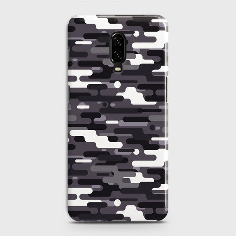 OnePlus 6T  Cover - Camo Series 2 - Black & White Design - Matte Finish - Snap On Hard Case with LifeTime Colors Guarantee