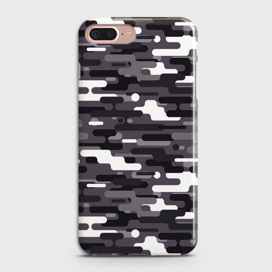 iPhone 8 Plus Cover - Camo Series 2 - Black & White Design - Matte Finish - Snap On Hard Case with LifeTime Colors Guarantee