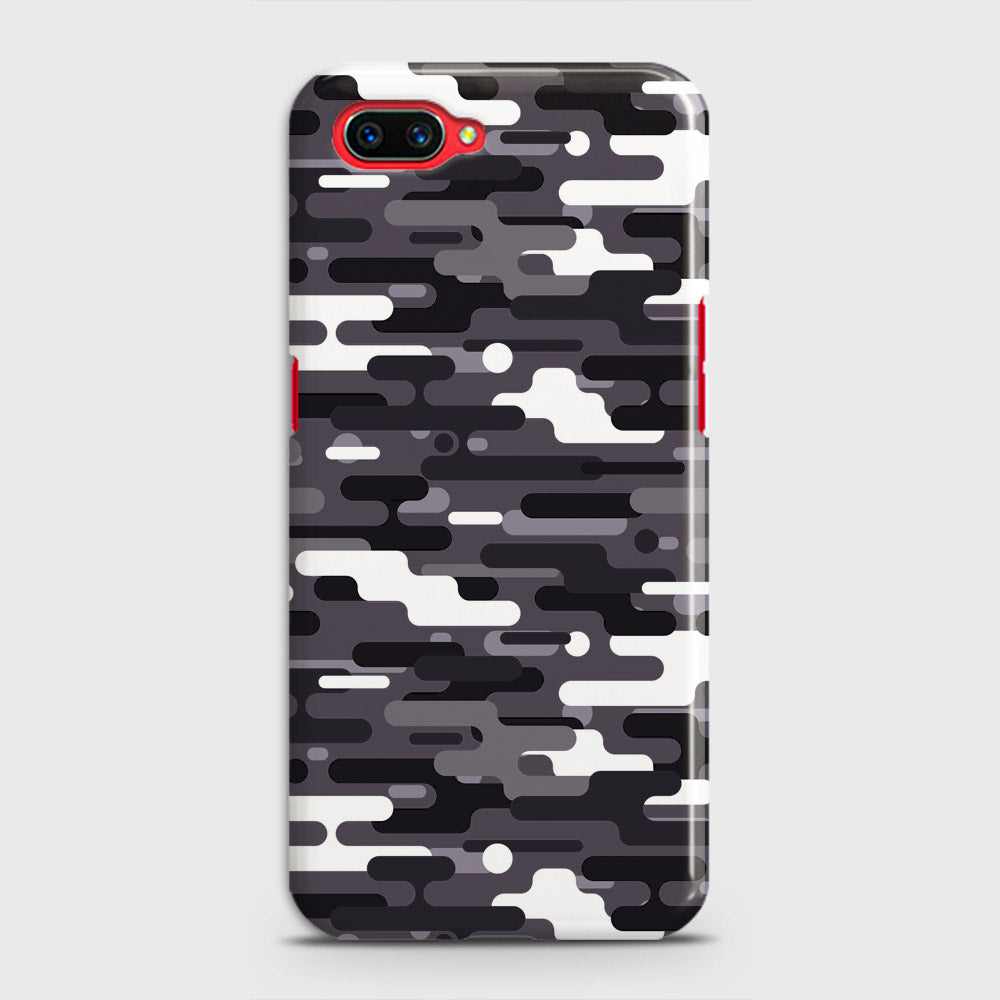Oppo A3S Cover - Camo Series 2 - Black & White Design - Matte Finish - Snap On Hard Case with LifeTime Colors Guarantee