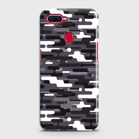 Oppo A7 Cover - Camo Series 2 - Black & White Design - Matte Finish - Snap On Hard Case with LifeTime Colors Guarantee