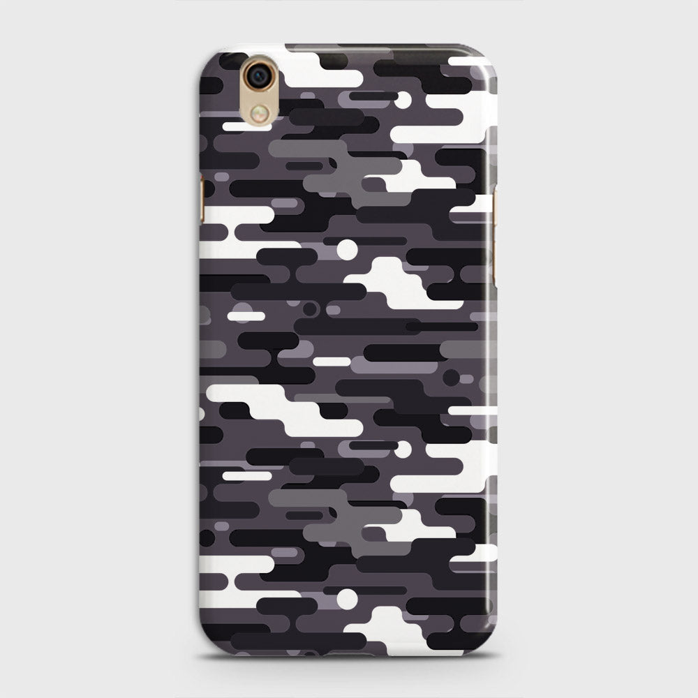 Oppo A37 Cover - Camo Series 2 - Black & White Design - Matte Finish - Snap On Hard Case with LifeTime Colors Guarantee