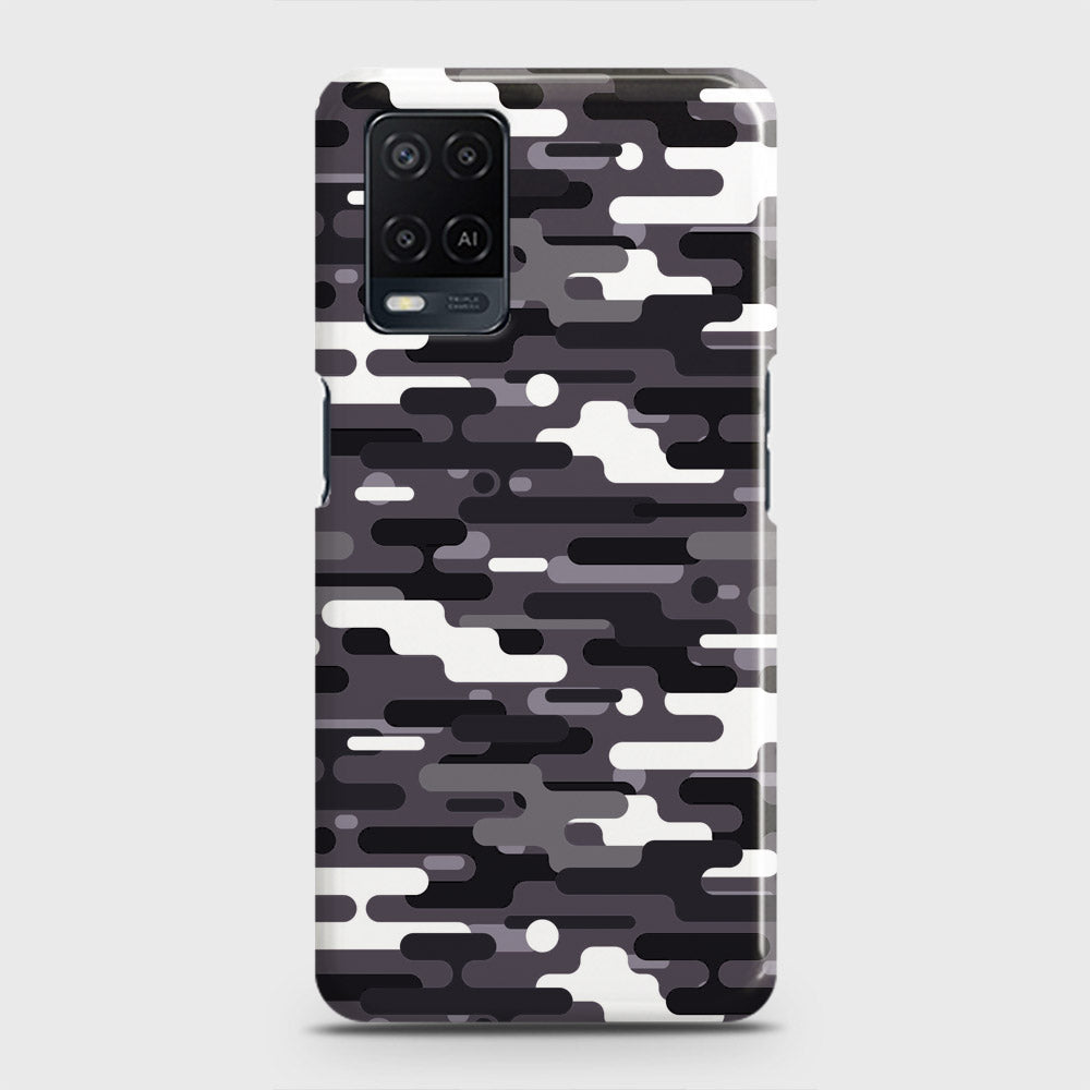 Oppo A54  Cover - Camo Series 2 - Black & White Design - Matte Finish - Snap On Hard Case with LifeTime Colors Guarantee