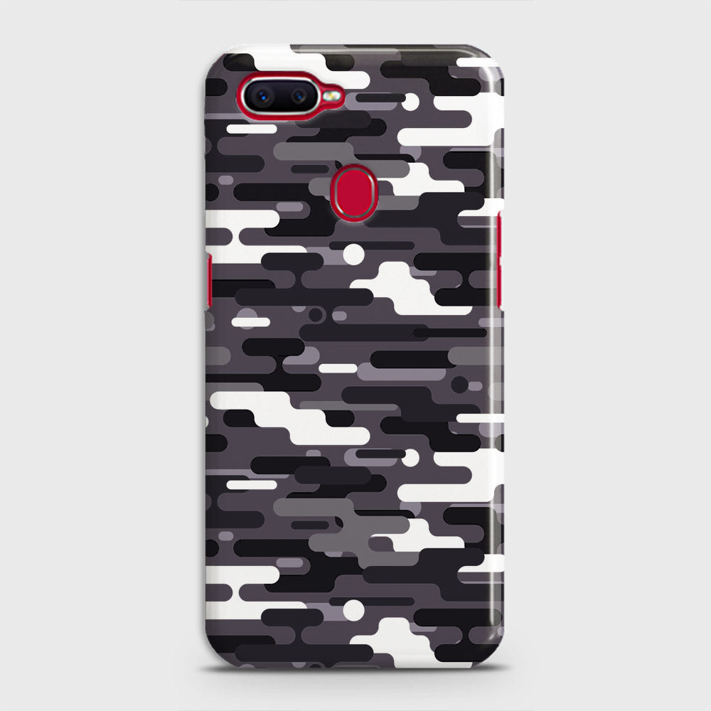 Oppo F9 Cover - Camo Series 2 - Black & White Design - Matte Finish - Snap On Hard Case with LifeTime Colors Guarantee