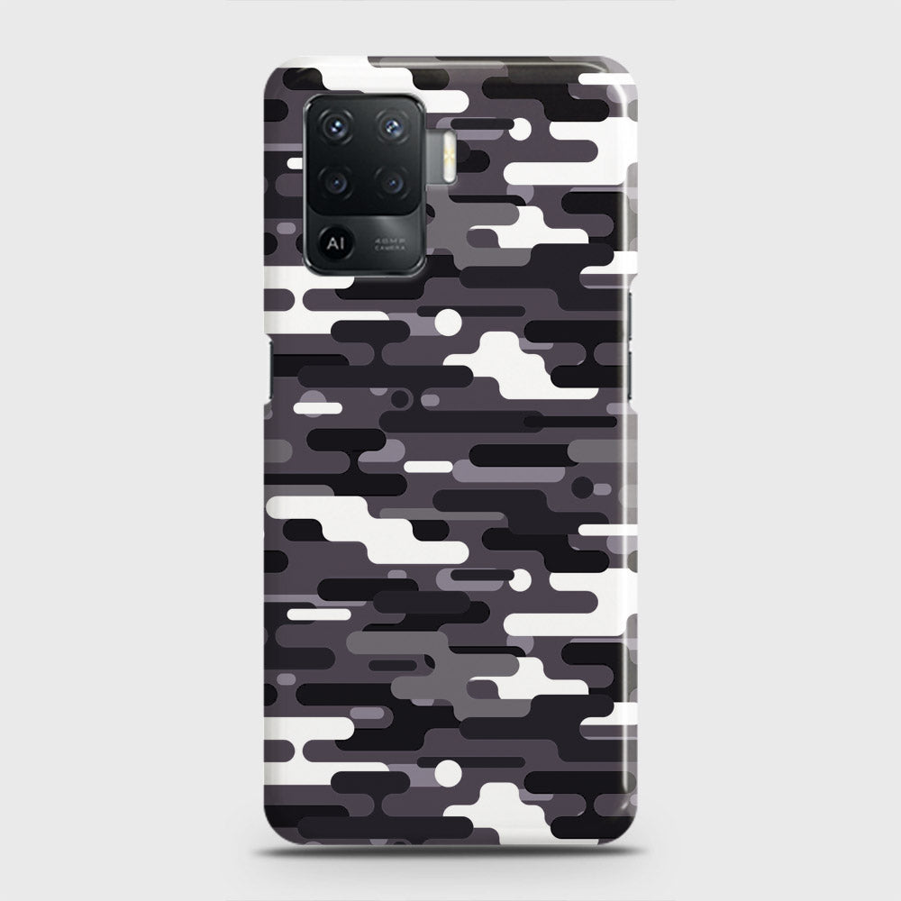 Oppo F19 Pro Cover - Camo Series 2 - Black & White Design - Matte Finish - Snap On Hard Case with LifeTime Colors Guarantee