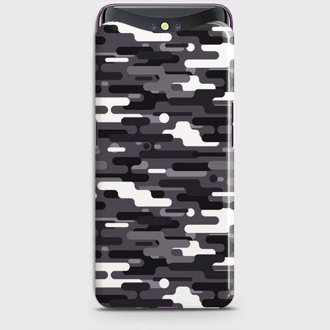 Oppo Find X Cover - Camo Series 2 - Black & White Design - Matte Finish - Snap On Hard Case with LifeTime Colors Guarantee