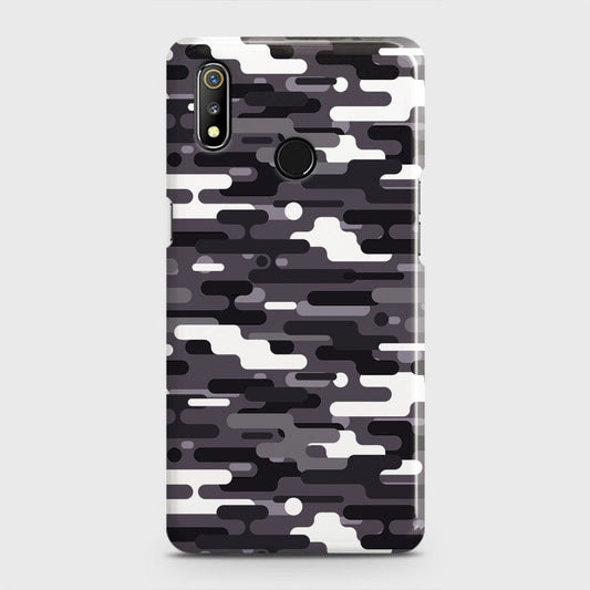 Realme 3 Cover - Camo Series 2 - Black & White Design - Matte Finish - Snap On Hard Case with LifeTime Colors Guarantee