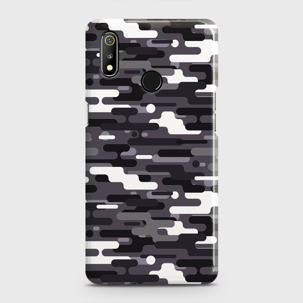 Realme 3 Pro Cover - Camo Series 2 - Black & White Design - Matte Finish - Snap On Hard Case with LifeTime Colors Guarantee