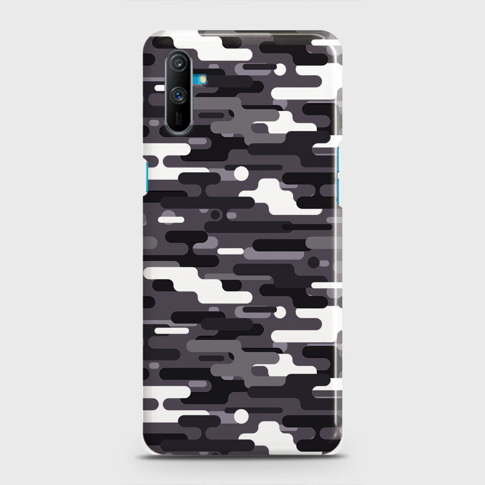Realme C3 Cover - Camo Series 2 - Black & White Design - Matte Finish - Snap On Hard Case with LifeTime Colors Guarantee