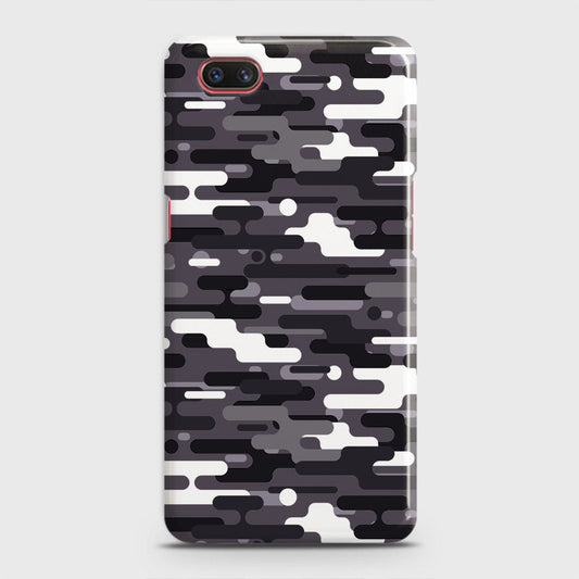 Realme C2 with out flash light hole Cover - Camo Series 2 - Black & White Design - Matte Finish - Snap On Hard Case with LifeTime Colors Guarantee