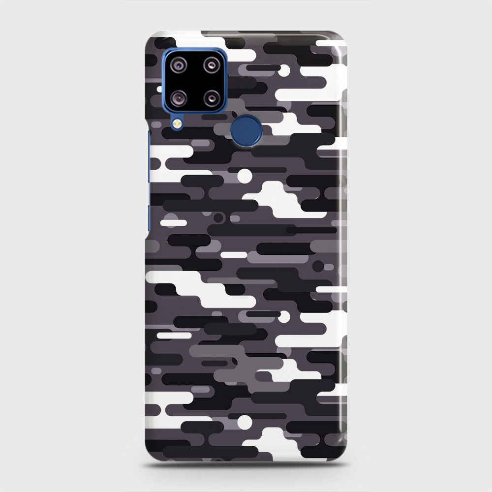 Realme C15 Cover - Camo Series 2 - Black & White Design - Matte Finish - Snap On Hard Case with LifeTime Colors Guarantee