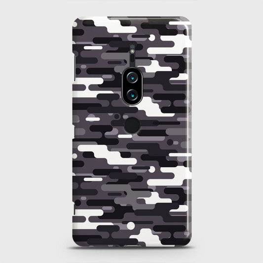 Sony Xperia XZ2 Premium Cover - Camo Series 2 - Black & White Design - Matte Finish - Snap On Hard Case with LifeTime Colors Guarantee