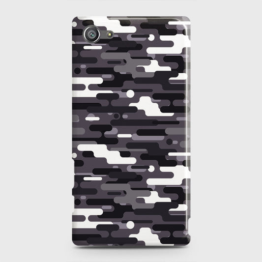 Sony Xperia Z5 Compact / Z5 Mini Cover - Camo Series 2 - Black & White Design - Matte Finish - Snap On Hard Case with LifeTime Colors Guarantee