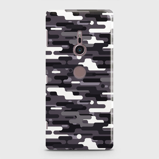 Sony Xperia XZ2 Cover - Camo Series 2 - Black & White Design - Matte Finish - Snap On Hard Case with LifeTime Colors Guarantee