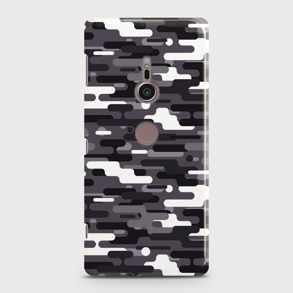 Sony Xperia XZ3 Cover - Camo Series 2 - Black & White Design - Matte Finish - Snap On Hard Case with LifeTime Colors Guarantee
