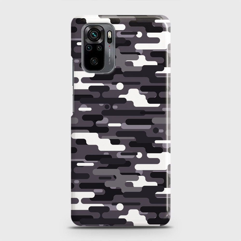 Xiaomi Redmi Note 10 4G Cover - Camo Series 2 - Black & White Design - Matte Finish - Snap On Hard Case with LifeTime Colors Guarantee