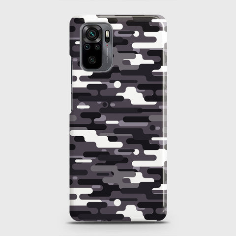 Xiaomi Redmi Note 10 4G Cover - Camo Series 2 - Black & White Design - Matte Finish - Snap On Hard Case with LifeTime Colors Guarantee