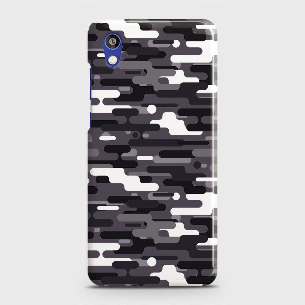 Honor 8S Cover - Camo Series 2 - Black & White Design - Matte Finish - Snap On Hard Case with LifeTime Colors Guarantee