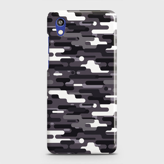 Honor 8S Cover - Camo Series 2 - Black & White Design - Matte Finish - Snap On Hard Case with LifeTime Colors Guarantee
