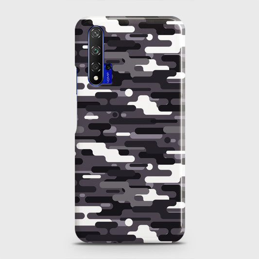 Honor 20 Cover - Camo Series 2 - Black & White Design - Matte Finish - Snap On Hard Case with LifeTime Colors Guarantee