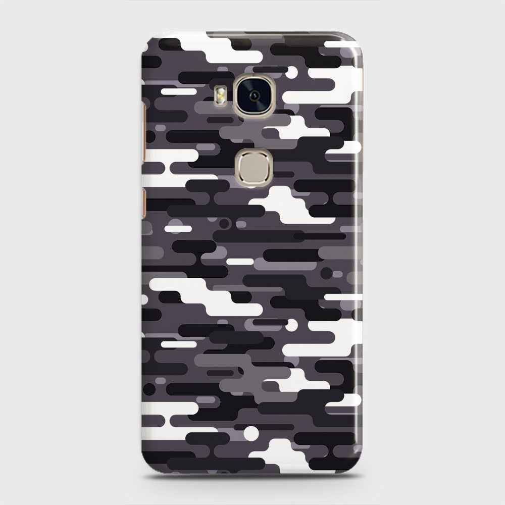 Huawei Honor 5X Cover - Camo Series 2 - Black & White Design - Matte Finish - Snap On Hard Case with LifeTime Colors Guarantee