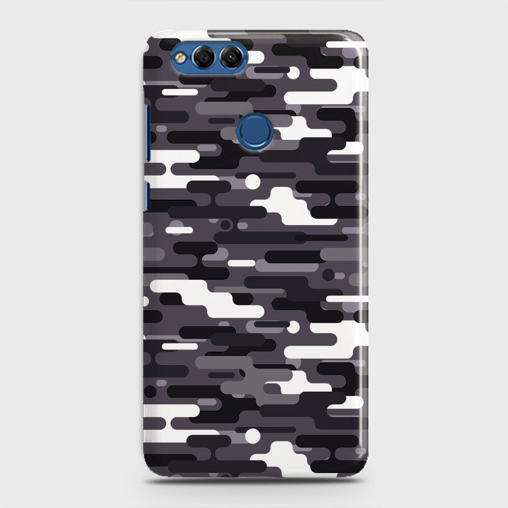 Huawei Honor 7X Cover - Camo Series 2 - Black & White Design - Matte Finish - Snap On Hard Case with LifeTime Colors Guarantee