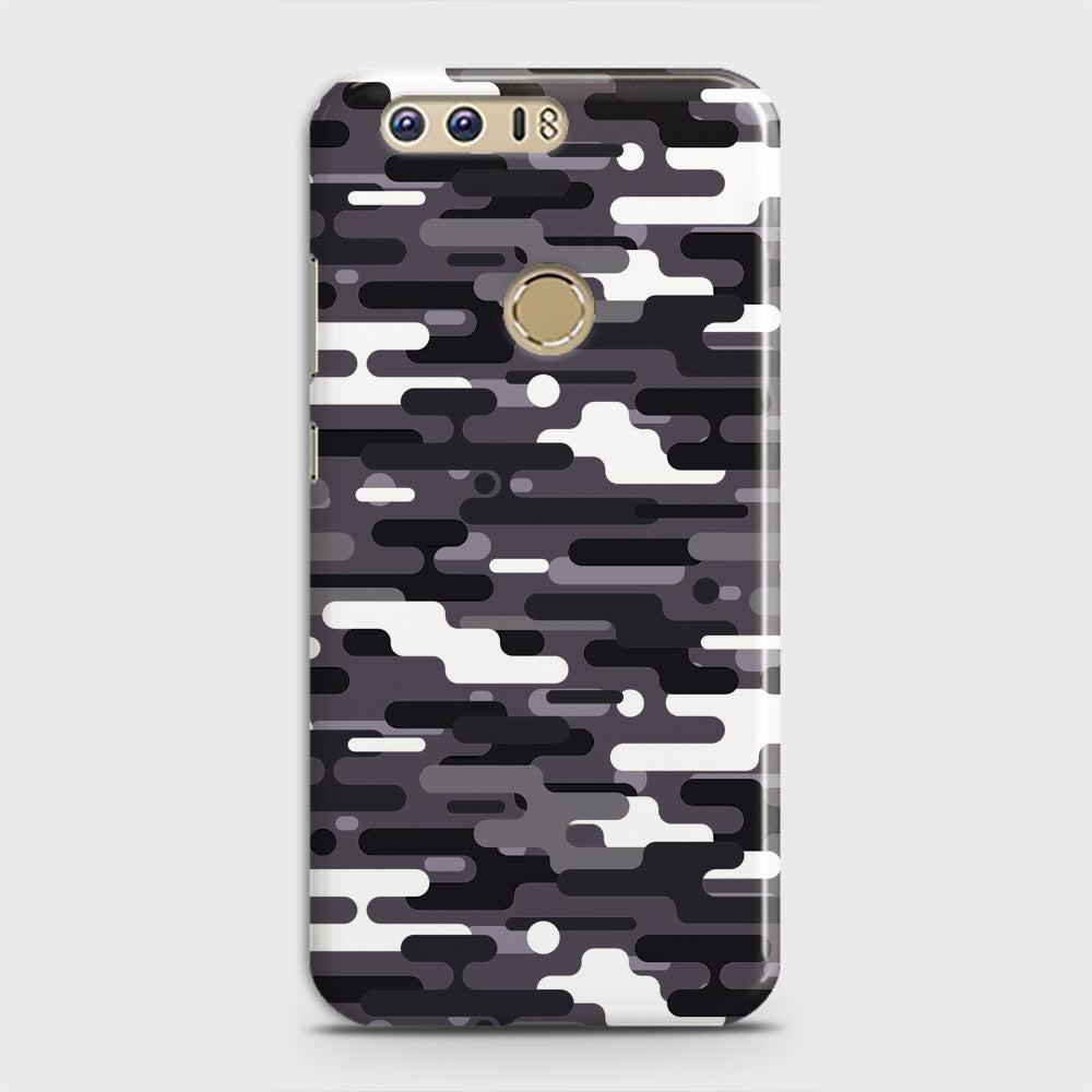 Huawei Honor 8 Cover - Camo Series 2 - Black & White Design - Matte Finish - Snap On Hard Case with LifeTime Colors Guarantee